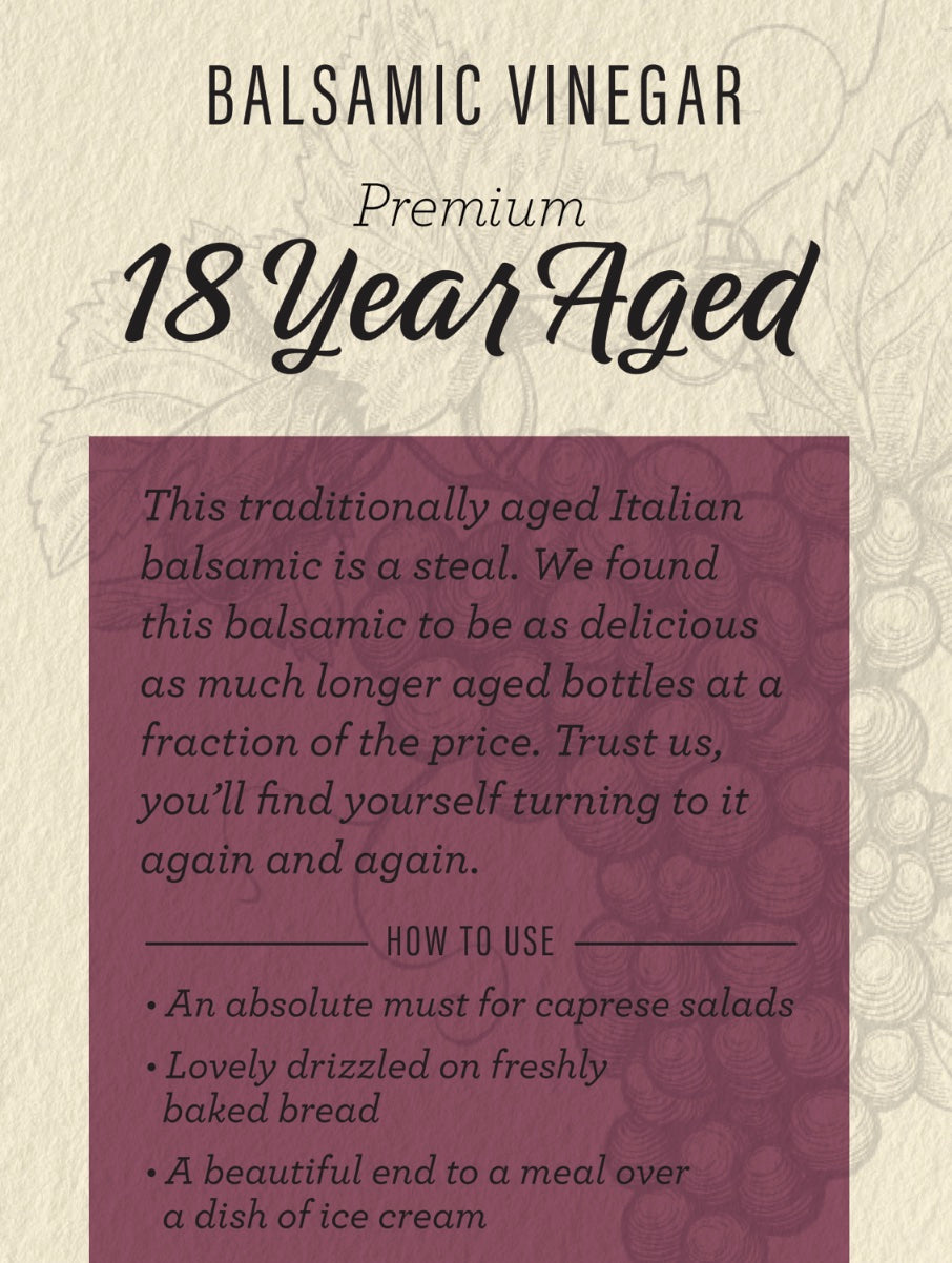 Premium 18 Year Aged Balsamic Vinegar