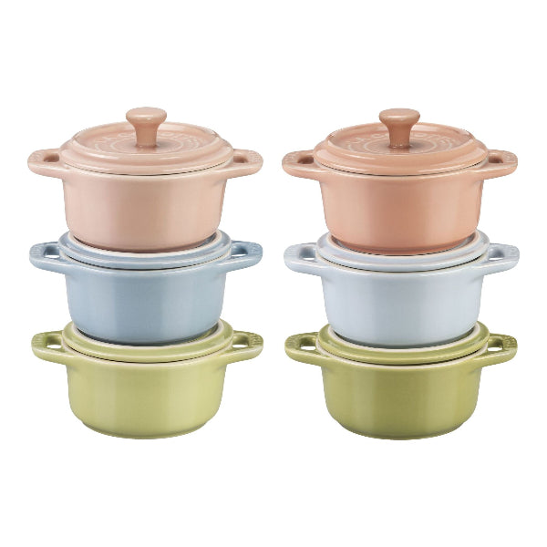Staub Macaron Ceramic 6-pc Mini Round Cocotte Set