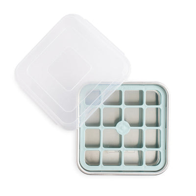 Ice cube tray with lid on a white background
